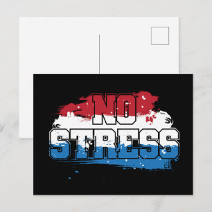 Kein Stress - Rot Weiß Blau Positive Einstellung Postkarte