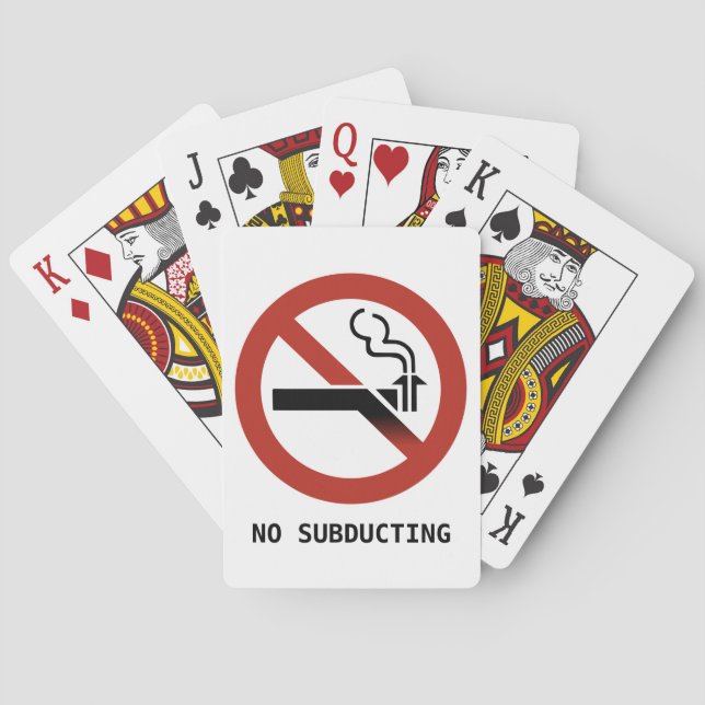 Kein subduktives Logo für Geologie Spielkarten (Rückseite)