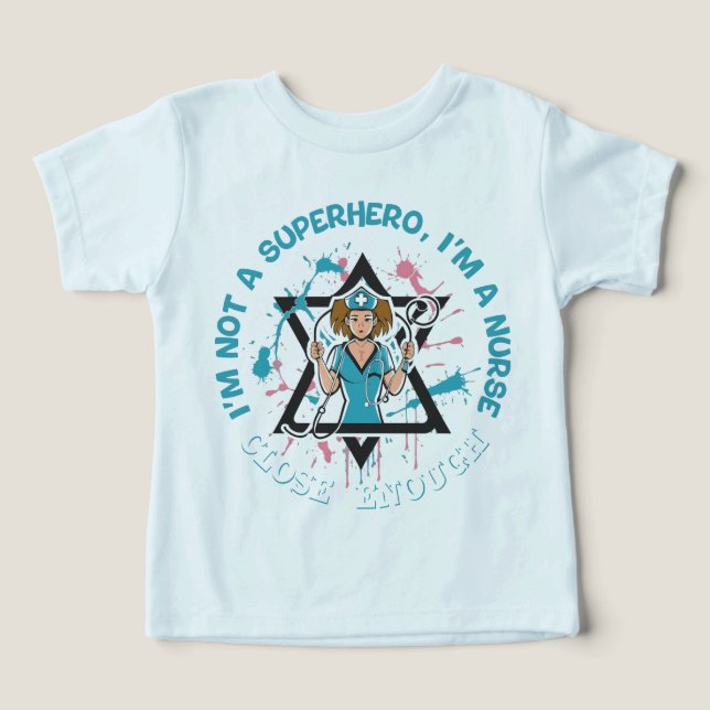 Kein Superheld, aber Nah genug: Nurse Edition (Design Vorderseite)