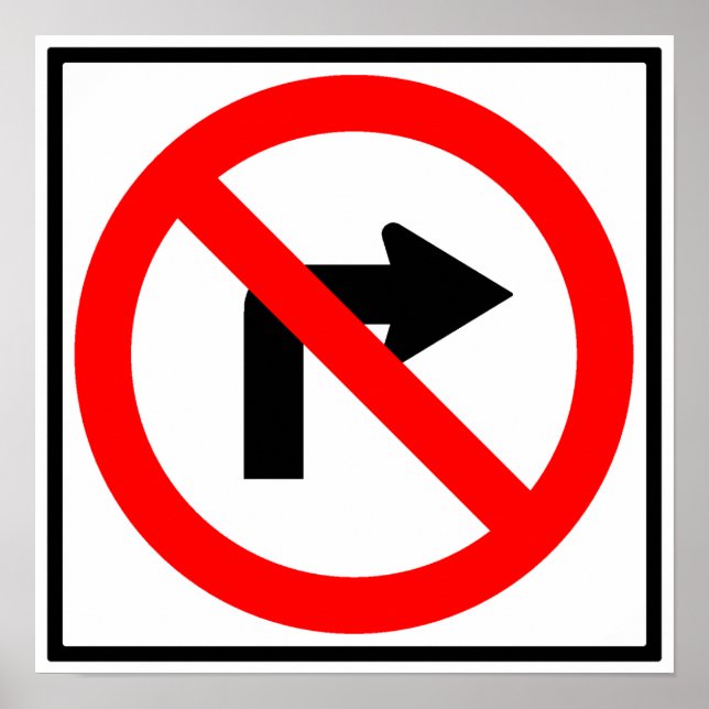 Kein Symbol rechts auf der Autobahn Poster (Vorne)