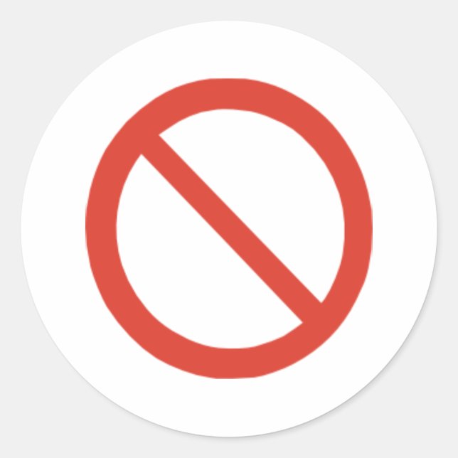 Kein Symbol Runder Aufkleber (Vorderseite)