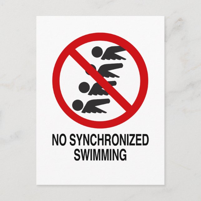 Kein synchrones Schwimmen vertikal Postkarte (Vorderseite)