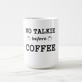 Kein Talkie vor Kaffee-Tasse Tasse