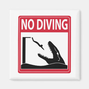 Kein Tauchen (Mosasaurus) Magnet