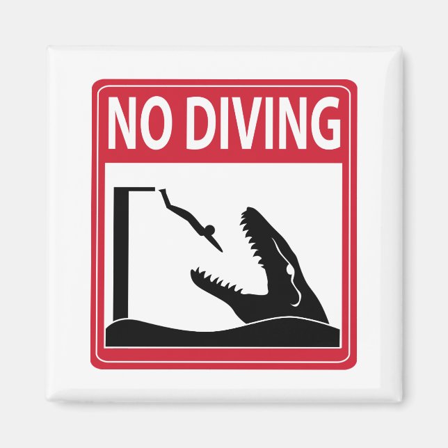 Kein Tauchen (Mosasaurus) Magnet (Vorne)