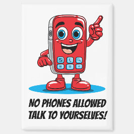 Kein Telefon erlaubt Red Cartoon Magnet