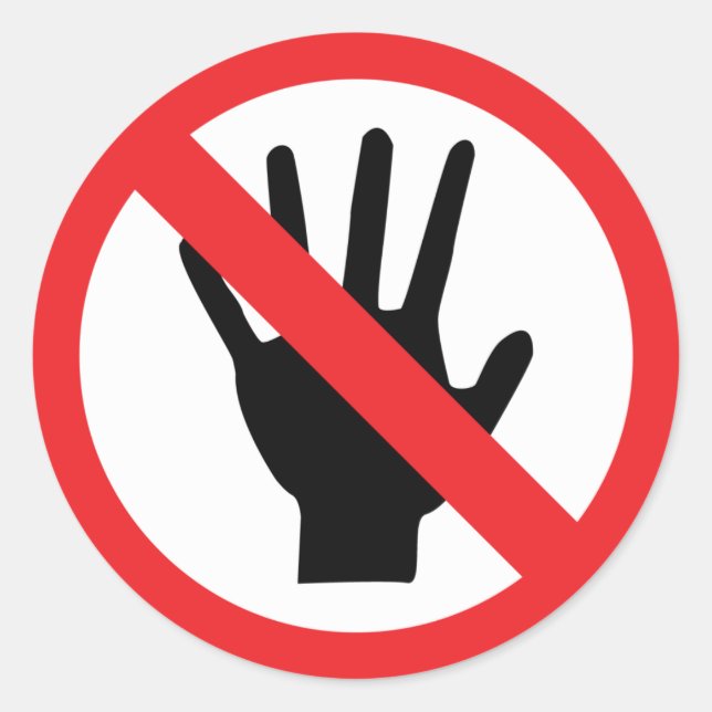 kein Touchsymbol Runder Aufkleber (Vorderseite)