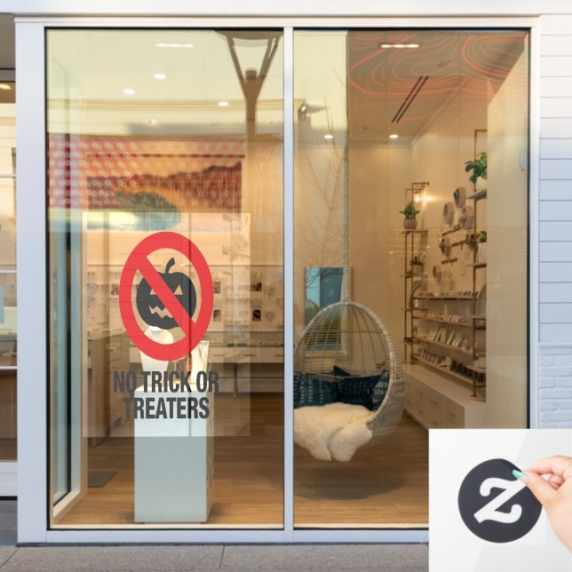 Kein Trick oder Behandlungen gegen Halloween-Motiv Fensteraufkleber (Schaufenster)