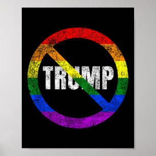 Kein Trump-Anti-Trump-Regenbogenfahne-Gay Pride Poster