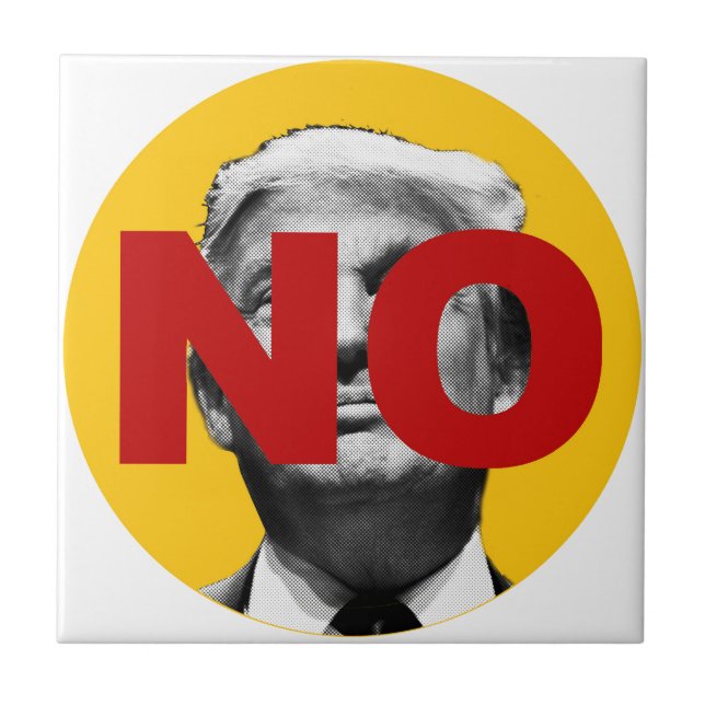 Kein Trump (gelb und rot) Fliese (Vorderseite)