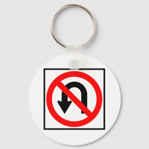 Kein U-Turn Highway-Zeichen Schlüsselanhänger