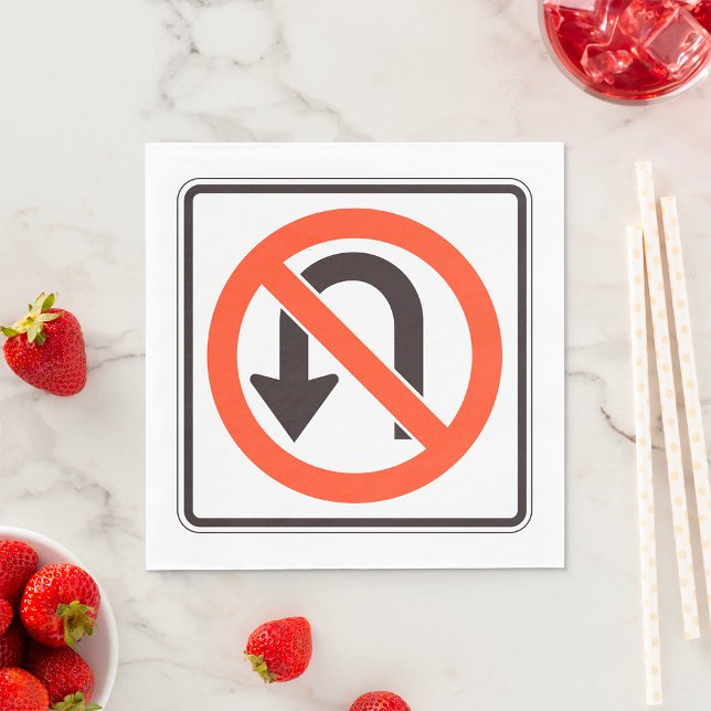 Kein U-Turn-Zeichen für die Straßenverkehrssicherh Serviette (Von Creator hochgeladen)