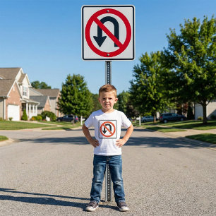 Kein U-Turn-Zeichen für die Straßenverkehrssicherh T-Shirt