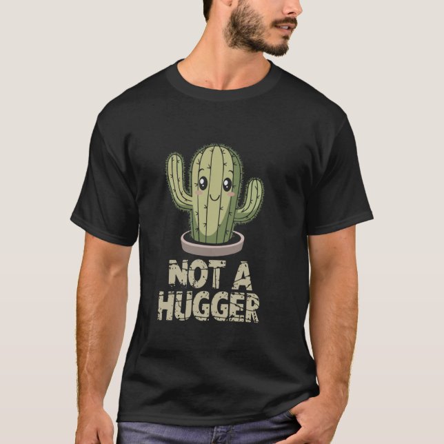 Kein Umarmer Lustiger Kaktus 02 T-Shirt (Vorderseite)