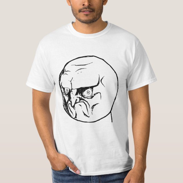Kein verärgertes Raserei-Gesicht Rageface Meme T-Shirt (Vorderseite)