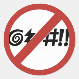 Kein Verfluchen erlaubt, Zeichen, Virginia, US Runder Aufkleber