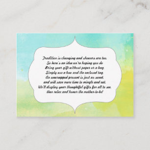 Kein Verpackungseinsatzkarten-Wasserfarbblaues Begleitkarte