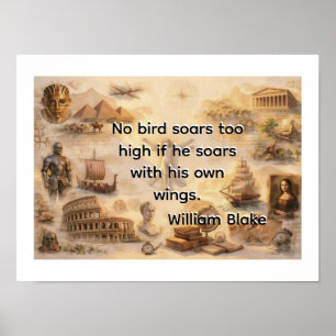 Kein Vogel segelt zu hoch -William Blake Poster