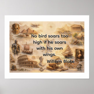 Kein Vogel segelt zu hoch -William Blake Poster