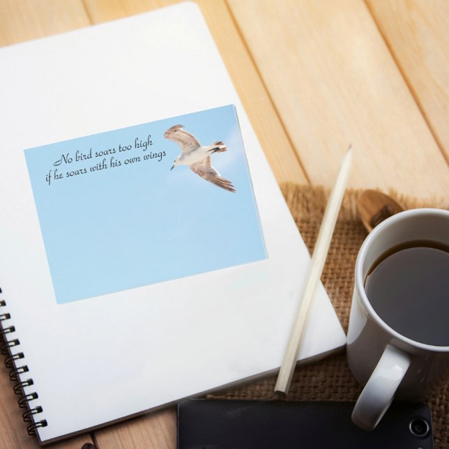 Kein Vogel stöhnt zu hoch im Seagull im Flug Blue Post-it Klebezettel (Von Creator hochgeladen)