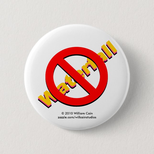Kein Wasserfall Button (Vorderseite)