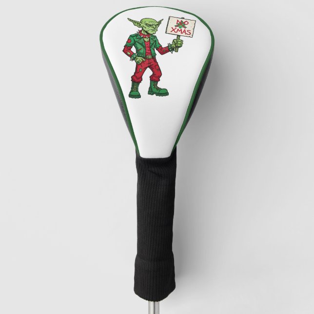 Kein Weihnachten – Rebellischer Alien-Stil Golf Headcover (Vorderseite)