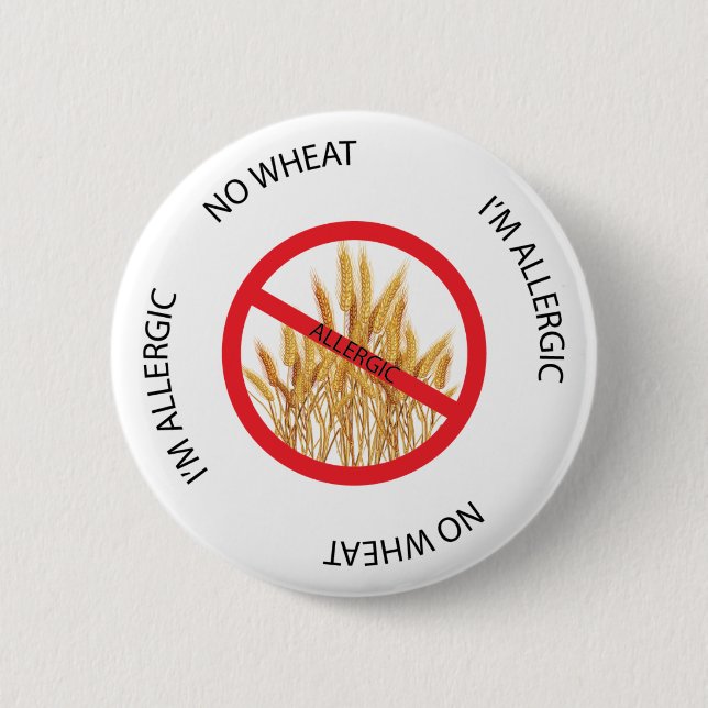 Kein Weizen-Allergie-Alarm-Knopf Button (Vorderseite)