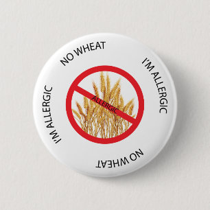 Kein Weizen-Allergie-Alarm-Knopf Button