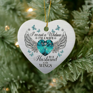 Kein Widow-Husband WIth Wings-Memorial-Beileid Keramik Ornament
