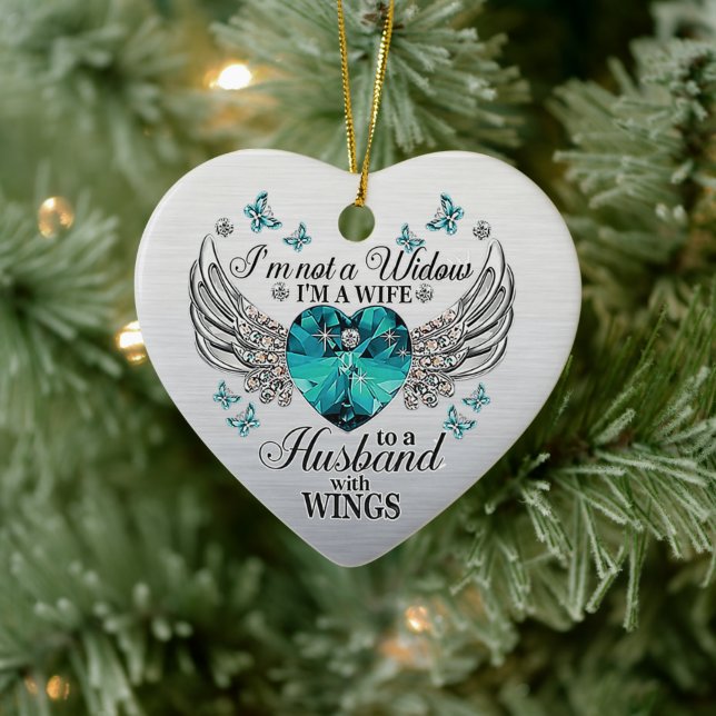 Kein Widow-Husband WIth Wings-Memorial-Beileid Keramik Ornament (Baum)