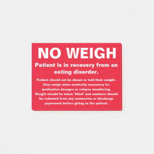 Kein wiegen Sie Anmerkung Post-it Klebezettel