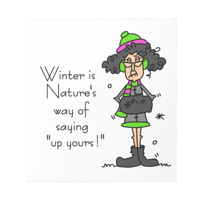 Kein Winterfan Notizblock (Vorderseite)