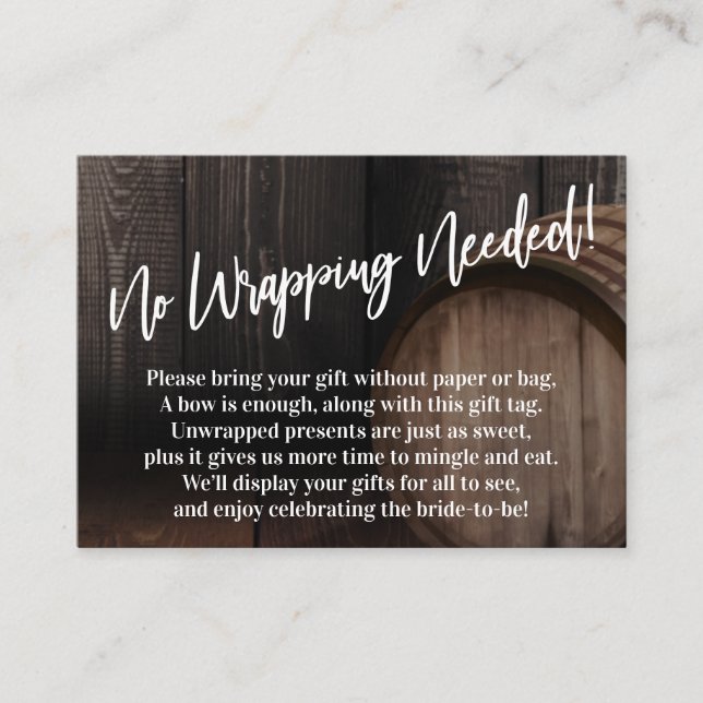 Kein Wrapping erforderlich! Handwriting Wood Barre Begleitkarte (Vorderseite)