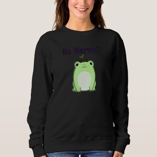 Kein Würmer Frosch Sweatshirt (Vorderseite)