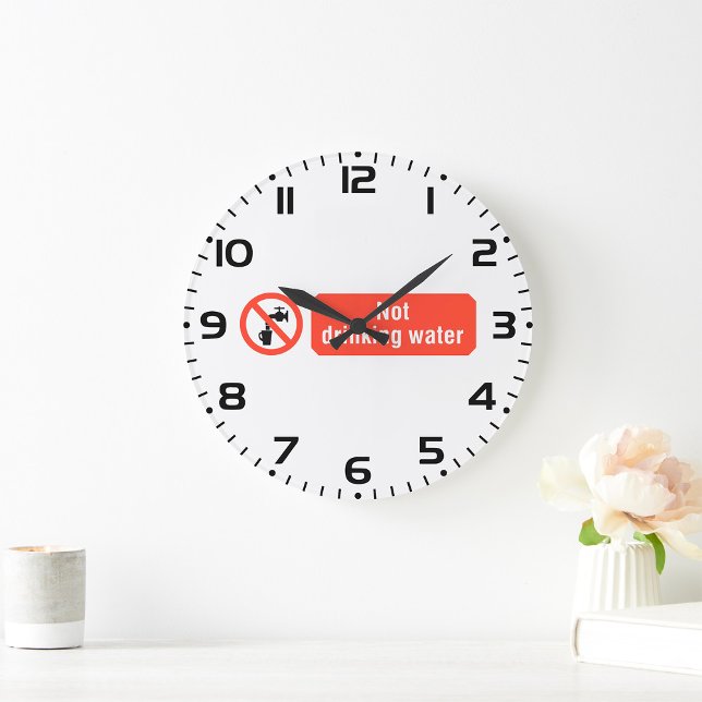 Kein Zeichen für die Trinkwassersicherheit Große Wanduhr (Von Creator hochgeladen)