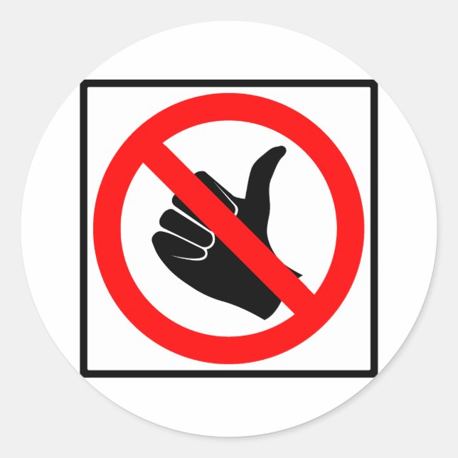 Kein Zeichen für Hitchwanderwege Runder Aufkleber (Vorderseite)