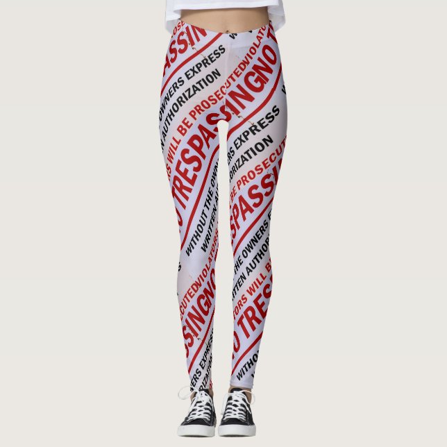 kein Zeichen rot auf weiß Leggings (Vorderseite)