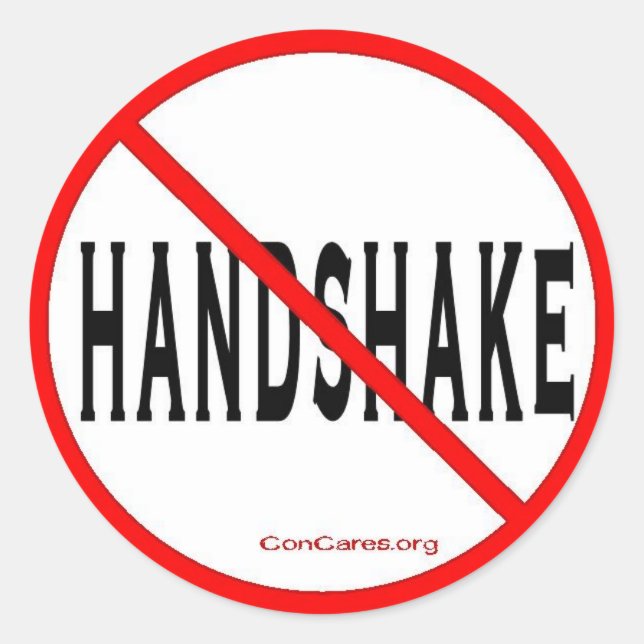 Kein Zoll Handshake-3 Aufkleber-Blatt von 6 Runder Aufkleber (Vorderseite)