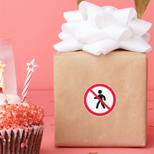 Kein Zugang Fußgänger unterzeichnen | Klassischer  Runder Aufkleber (Party)