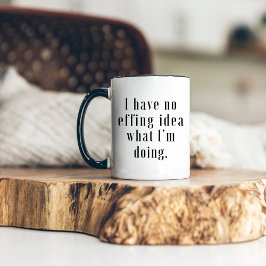 Keine Ahnung was ich mache Lustig minimalistisches Zweifarbige Tasse