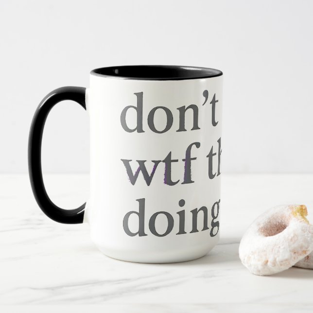 Keine Ahnung, was sie tun | Soft Grunge Glitch Tasse (Mit Donut)