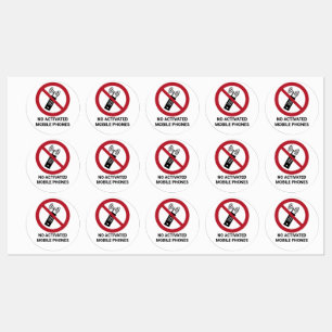 Keine aktivierten Mobiltelefone, Verbotszeichen Etiketten