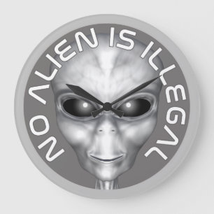 Keine Alien ist illegal Große Wanduhr