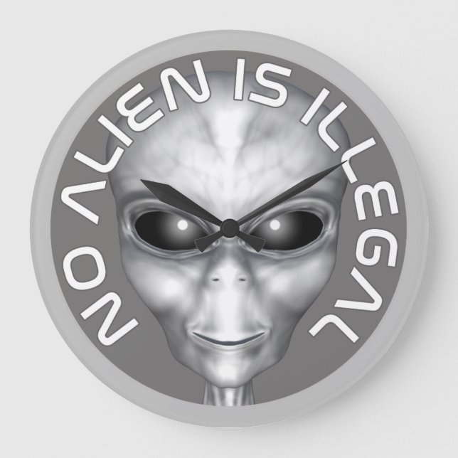 Keine Alien ist illegal Große Wanduhr (Vorderseite)
