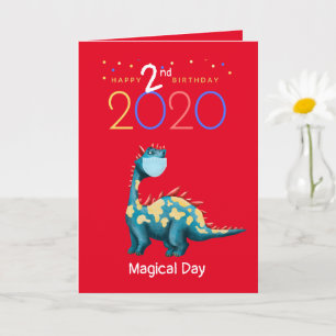 Keine Angst DRAGON in Facemask Kindergeburtstag Karte