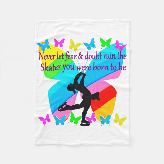 KEINE ANGST EINFACH GLAUBEN SKATEN-BUTTERFLY-DESIG FLEECEDECKE (Vorderseite)