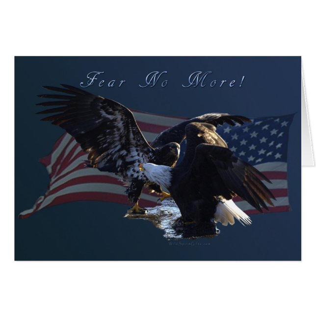"Keine Angst mehr!" Eagle/US Flag Geschenk (Vorderseite (Horizontal))
