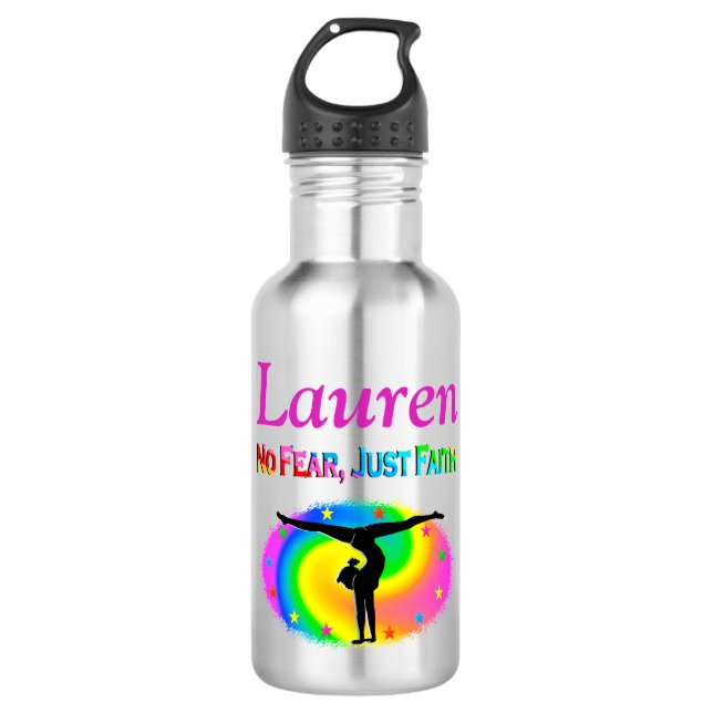 KEINE ANGST, NUR GYMNAST GIRL WASSER FLASCHE GEGEN TRINKFLASCHE (Vorderseite)