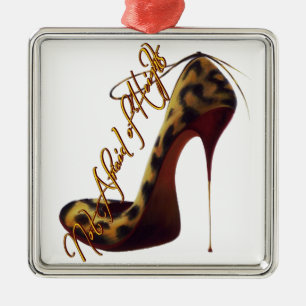 "Keine Angst vor Höhen" Tres Chic High Heel Desig Silbernes Ornament