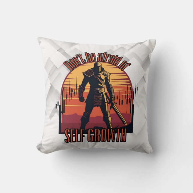 Keine Angst vor Selbstwachstum | Handelsmotivation Kissen (Vorderseite)